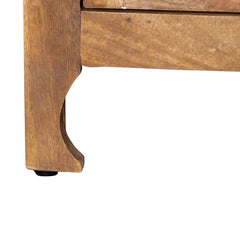 Hand Carved Mango Wood Sideboard: Indian Art Accent Cabinet