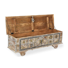 Handmade Solid Wood Brass Fitted Chest Storage Blanket Box