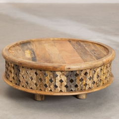 Indian Crafts Cylindrical Craving Coffee Table