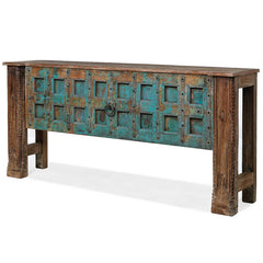 Painted Vintage Blue Panelled Console