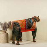 Elephant Chair - Boho Hand Painted Solid Teak Wood 100cm