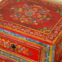 Hand Painted Reclaimed Wood Nightstands Vintage Style 70cm