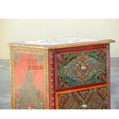 Handicraft Wooden Bedside Table