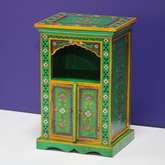 Floral Cottage core Nightstand Table, Living Room Decor Solid Wood Storage Side Table,