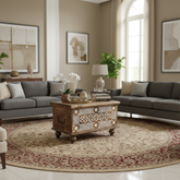 Mango Wood Blanket Chest With Hand-Carving Finish