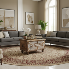 Mango Wood Blanket Chest With Hand-Carving Finish