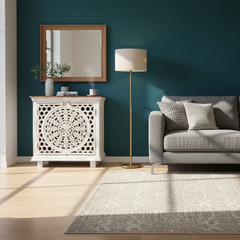 Mango Wood Bedside Cabinet With White Washed