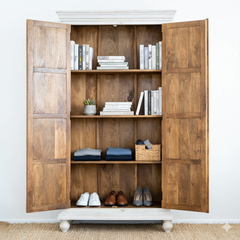 Mango Wood Crafted Tallboy For Bedroom Storage