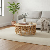 Mango Wood Center Coffee Table With Natural Finish