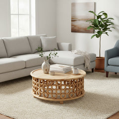 Mango Wood Center Coffee Table With Natural Finish