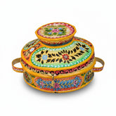 Indian Art Metal Storage Pot For Table Decor