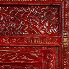 Wooden Carved Mirror Frame (Red Distress)