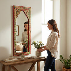 Mango Wood Hand-Painted Vanity Mirror