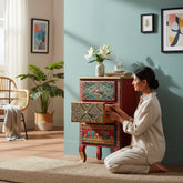 Handicraft Wooden Bedside Table