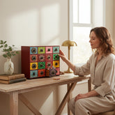 Multi-Drawer Wooden Storage Chest – Colorful Mini Organizer for Jewelry, Spices, Craft Supplies & Home Décor