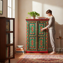 Handcrafted Indian Storage Cabinet – Wooden Almirah for Home Décor & Functional Storage