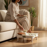 Hand-Painted Wooden Indian Pooja Bajot For Religious Decor And Worship