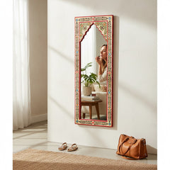 Mango Wood Hand-Painted Vanity Mirror