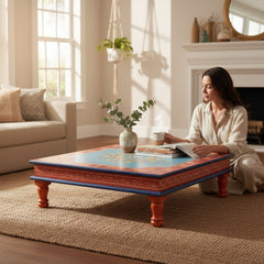 Hand-Painted Wooden Pooja Bajot For Religious Decor And Worship