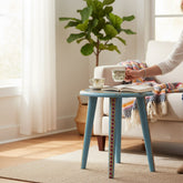 Mango Wood Floral Painted Boho Accent Coffee Table
