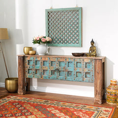Painted Vintage Blue Panelled Console