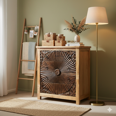 Mango Wood 4 Drawer Bedside Chest Table For Storage