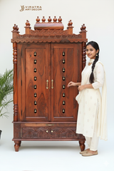 Handmade Sheesham Wood Mandir,Pooja Temple,Indian Hindu Mandir With LED