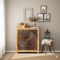 Mango Wood 4 Drawer Bedside Chest Table For Storage