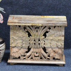 Carved Trunk Box, Indian Accent Trunk Coffee Table, Blanket Storage Trunk Box,