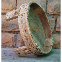 Mango Wood Chakki Table Set, Ethnic Indian Coffee Table, Planter Stand