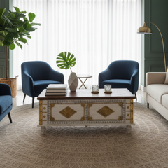 Mango Wood Blanket Chest With Brass Detailing