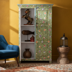 Mango Wood Hand-Painted Tallboy Cabinet For Storage Solution