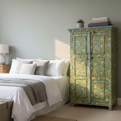 Mango Wood Hand-Painted Tallboy Cabinet For Storage Solution