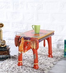 Solid Wood Coffee Table in Red Finish