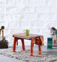 Solid Wood Coffee Table in Red Finish