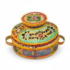 Indian Art Metal Storage Pot For Table Decor