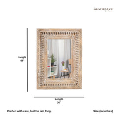 Wooden Carved Wall Mirror Frame (Brown Distress)