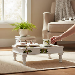 Hand-Painted Wooden Indian Pooja Bajot For Religious Decor And Worship