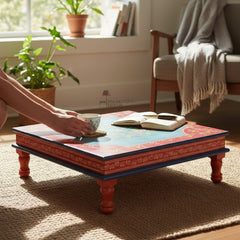 Hand-Painted Wooden Pooja Bajot For Religious Decor And Worship