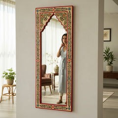 Mango Wood Hand-Painted Vanity Mirror