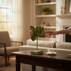 Handcrafted Elephant Head For Table Décor – Wooden Decorative Statue for Interiors