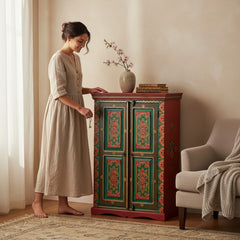 Handcrafted Indian Storage Cabinet – Wooden Almirah for Home Décor & Functional Storage