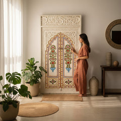 Handcrafted Full-Length Jharokha Door Frame – Wall Accent for Luxurious Home Decor