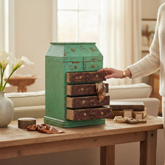 Rustic Wooden Jewelry Chest – A Timeless Accent for Elegant Living