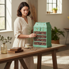 Rustic Wooden Jewelry Chest – A Timeless Accent for Elegant Living