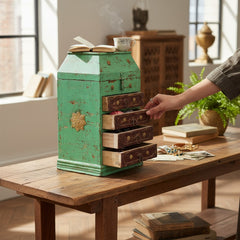 Rustic Wooden Jewelry Chest – A Timeless Accent for Elegant Living