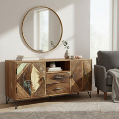 Reclaimed Wood Indian Drawer Sideboard For Storage Solution