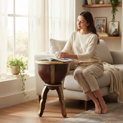 Mango Wood Coffee Table With Brass Detailing