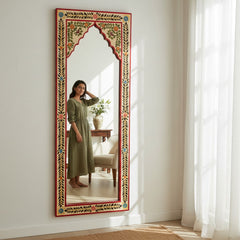 Mango Wood Hand-Painted Vanity Mirror