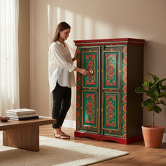 Handcrafted Indian Storage Cabinet – Wooden Almirah for Home Décor & Functional Storage